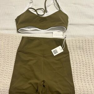 FORM Olive Green Sports Bra and Shorts Set
